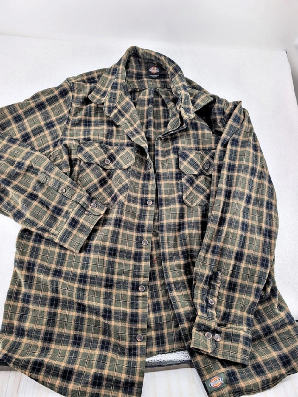 Dickies Men's Plaid Cotton Blend Shirt Size Large